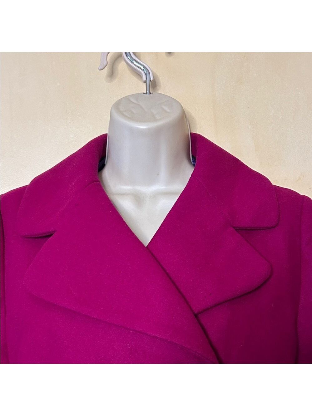 Banana Republic Women's Magenta Double-Breasted Pea Coat size S - Picture 2 of 16